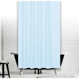 KS Handel 24 EXTRA LANG! Textil DUSCHVORHANG HELLBLAU 180 BREIT x 230 HOCH ÜBERLÄNGE! Shower Curtain Light Blue EXTRA Long!