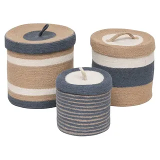 Set von 3 Jute Körben für dekorative Aufbewahrung - Bunt