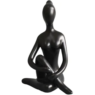 Milageto Damenstatue Yoga-Figur Deko, dekorative Yoga-Statue, Moderne Kunstharz-Statue, Wohnkultur, Frauenskulptur, Sammlerfigur, Meditations-Yoga-Statue für Bücherregal, Wohnzimmer, Tisch, Stil f