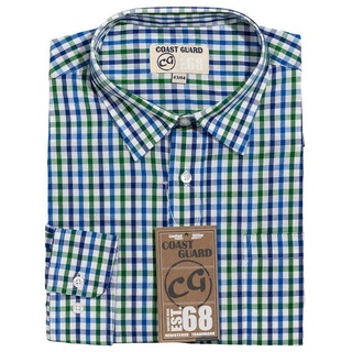 Terrax Workwear Langarmhemd Sommerhemd 1/1 Arm Karriert blau|grün 39