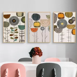 Viusneun 3er Poster Set, Blume Wandbilder Aesthetic Kreatives Wandposter Voller Leben Poster & Kunstdrucke Ohne Rahmen Kunstposter für Wohnzimmer Kinderzimmer Schlafzimmer (50 x 70 cm)