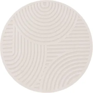 Paco Home Livorno 674 Outdoor-Teppich Ø 120 cm Beige