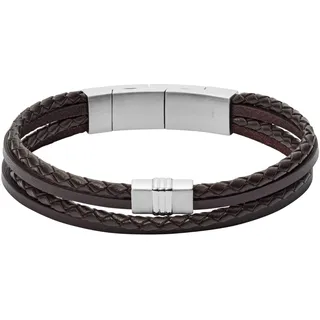 Fossil Herren Armband Leder braun JF02934040 Größe 175-190 mm