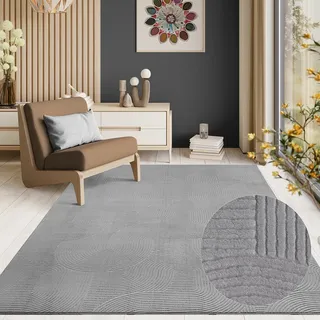 The CarPET Rio Kurzflorteppich 80 x 150 cm Grau