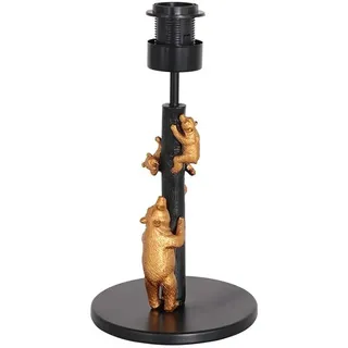 Tischlampe Schreibtischleuchte Nachttischlampe mit drei Bären Gold Schwarz