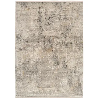 DIETER KNOLL LOTUS Webteppich 67 x 130 cm Grau/Silber