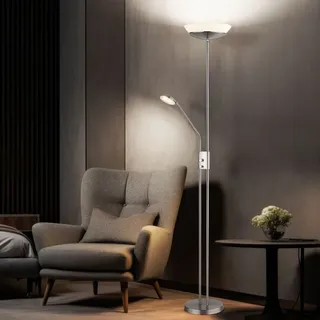 Stehlampe Stehleuchte Deckenfluter LED Wohnzimmerlampe dimmbar Leselampe Design