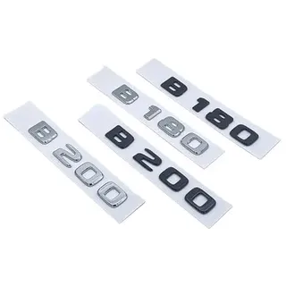 NIBOTT 3D Buchstaben B180 B200 B220 B250 B260 B200d 4Matic ABS Emblem Passend for Mercedes Benz B W246 W247 W242 Kofferraum Hinten Logo Aufkleber (Color : Silver, Size : B220)