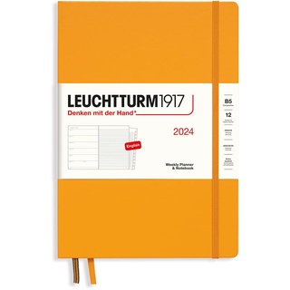 LEUCHTTURM1917 367758 Wochenkalender & Notizbuch Composition (B5) 2024, 12 Monate, Rising Sun, Englisch