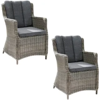Destiny Luna Polyrattan Gartensessel 60 x 71 x 80 cm vintage grau 2 St.