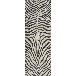 Gertmenian Boho-Teppich für den Innenbereich, 5 x 15 cm, rutschfest, super stark, ideal für stark frequentierte Bereiche im Eingangsbereich, Schlafzimmer, Küche, Zebra, Schwarz, Weiß, 28533