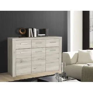 Kommode 136cm Sideboard sandeiche Anrichte Mehrzweckschrank Wohnzimmer 55035536