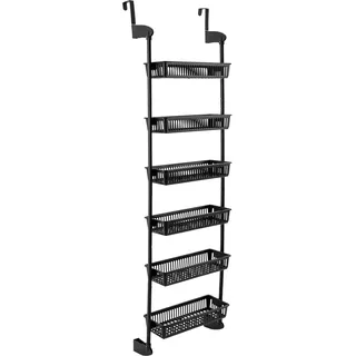LUNICASHA Türregal, Hängeregal Tür Organizer, Hängeregal Kühlschrank, 6-stufiger Gewürzregal, Spice Organizer mit 6 körben, Hängendes Küchenregal ohne Bohren