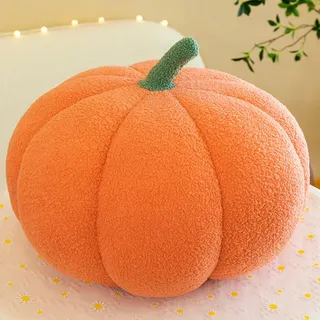 SOETDERT Kürbis Kissen, Kürbiskissen, Plüsch Kürbis Wurfkissen, 3D Kürbis Deko Kopfkissen, Dekoratives Kissen für Home Decor Thanksgiving Halloween Party Kinder Geschenk, 20cm (Orange)