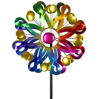 formano Deko-Windrad Sommerzeit, Höhe: 120cm, Farbe: Bunt, Motiv: Schlaufen bunt