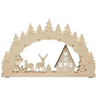 Lichterbogen Lichterbogen Waldhaus und Hirsch el. Beleuchtung natur BxHxT