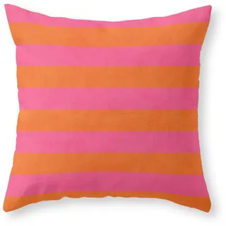 Kissenbezug, Streifen In Pink Und Orange Gemütliche Zierkissenbezüge wasserdichte Dekokissenbezug Kissenbezüge Für Büro Outdoor Cafe 45X45Cm