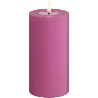 Deluxe Homeart LED-Kerze für den Innenbereich, flammenlos, Magenta, mit echter Flame™-Technologie, batteriebetrieben, 7,5 x 15 cm