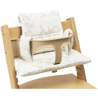 Meyco Sitzverkleinerer Hochstuhl Sitzauflage Branches Sand | BPA & PVC-frei - wasserfestes PU-Sitzkissen - leicht zu reinigen - für div. Marken wie Stokke, Hauck etc.