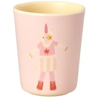 RICE Melamin Kinderbecher mit Tiermotiv Melamin Matt, 8 cm, Ø 6,5 cm, 150 ml, Einhorn
