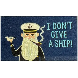 Gift Company Fussmatte, Motiv: I Don't give a Ship!, blau