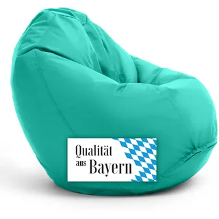 Bruni Bean Bag Classico M in Türkis - Sitzsack Outdoor und Indoor mit Innensack zum Zocken & Lesen, Abnehmbarer Bezug, lebensmittelechte EPS-Perlen als Bean-Bag-Füllung, aus Deutschland