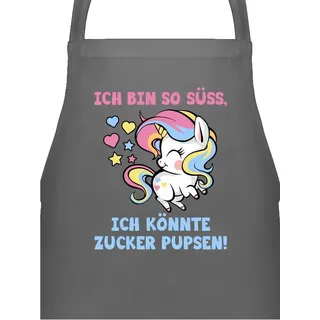 Shirtracer Kochschürze Ich bin so süß ich könnte Zucker pupsen, (1-tlg), Lustige Witzige Schürze Erwachsene grau