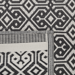 Outdoor Teppich schwarz 120 x 180 cm geometrisches Muster BARMER