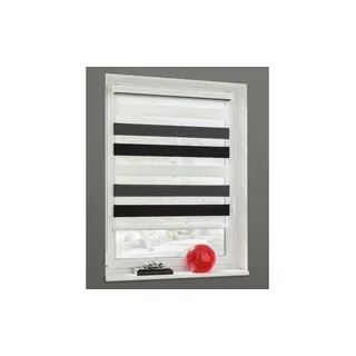 Doppelrollo mit Blende weiß B/L: ca. 45x160 cm - weiß, grau, schwarz