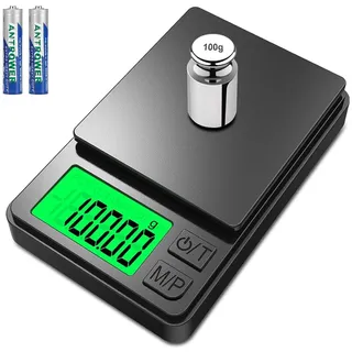 Feinwaage, 1000g/0.01g Digitale Präzisionswaage, Präzisions Mini Küchenwaage, Digitalwaage Feinwaage Goldwaage Münzwaage mit LCD-Display, Tara-Funktion,7 Einheiten, für Küche,Kaffee,Schmuck,Getreide