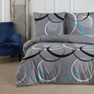 Buymax Bettwäsche 135x200 cm 4-teilig – Bettwäsche Set Renforcé 100% Baumwolle, 2 x Bettbezug 135x200 cm und 2 x Kissenbezüge 80x80 cm, Oeko-TEX, Reißverschluss, weich und atmungsaktiv