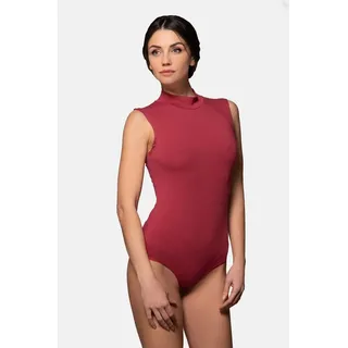Evoni Body Damen Bodysuit ärmellos Baumwolle Halbkragen rot L(40)