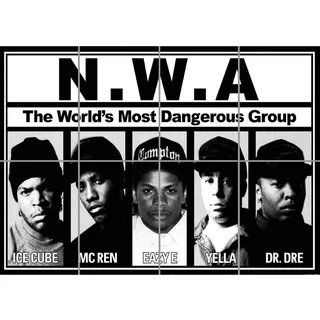 Nwa Rap Group Dr Dre Ice Cube Easy E Home Decor Wand Kunst Multi Panel Poster drucken 47x33 zoll