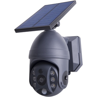 Näve Leuchten Led Solar Außenwandleuchte "Moho" Mit Bewegungsmelder Und Security-Kamera- Attr (Farbe: Grau)