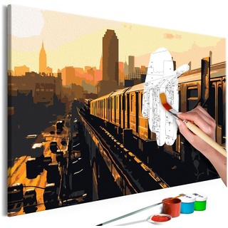 Artgeist Malen nach Zahlen »New York Subway Zug« braun