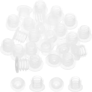 PATIKIL Stopfen für Salzstreuer Pfefferstreuerstopfen 10 mm/0,39", 25 Stück Salzstöpsel Kunststoffstopfen mit 3mm Loch Lochstopfen für Glasflaschenrohre Flüssigkeitsöl Spender, Klar