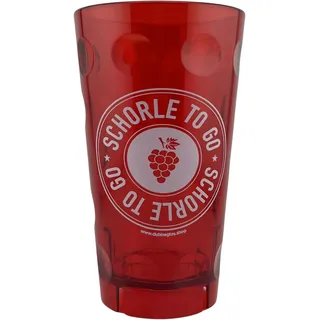 Schorle to go Dubbebecher 0,5 Liter (Rot) aus Plastik - Pfalz Dubbeglas aus Kunststoff (Polycarbonat)