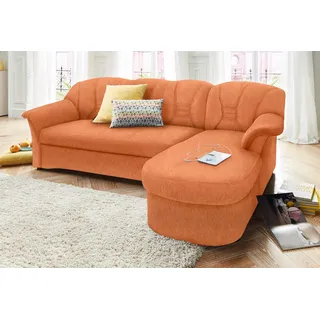 DOMO collection Eckcouch Kunstleder 3-Sitzer Orange