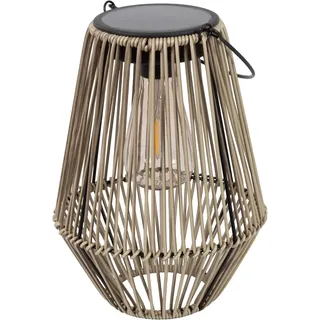 Gadgy Solarlampe für Außen Garten – Wetterfeste Solar Laterne in Rattan-Optik mit Warmweißem LED Licht – Dekorative Solarleuchte für Garten, Balkon & Terrasse