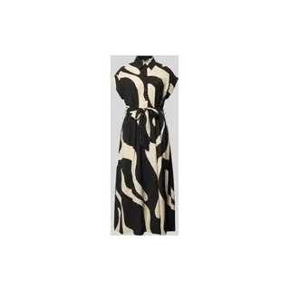 Hemdblusenkleid mit Bindegürtel Modell 'NIKITA', Black, M