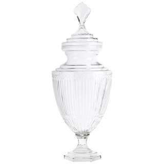 Casa Padrino Glas Vase mit Deckel 29 x H. 74 cm - Hotel Dekorationen