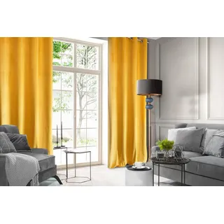 Eurofirany Samtvorhang Ösen 140 x 250 cm Gelb 1 St