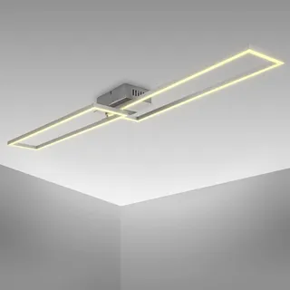 B.K.Licht LED Deckenlampe 40W schwenkbar 110x24,8 cm Silber