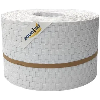 zaunzu® Sichtschutzstreifen 10 x 255 cm Weiß Rattan