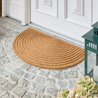 Moderne Kokosfußmatte Haustür - Fußmatte Streifen 60 x 90 cm (Halbkreis)