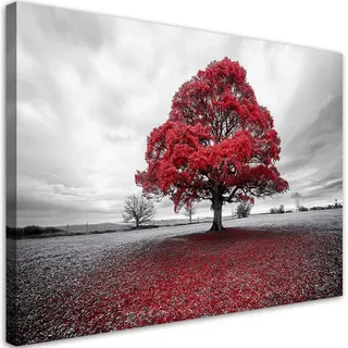 Feeby Leinwandbild, Grau, Textil, Baum/Pflanze/Natur, Rechteckig, 60x40 cm, Bilder und Zubehör, Wandbilder, Leinwandbilder