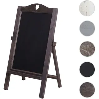 Mendler Werbetafel HWC-E51, Aufsteller Kreidetafel, 66x37x27cm Shabby-Look Vintage ~ grau-braun
