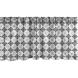 Abakuhaus keltisch Fenster Volant, Scandinavian Celtic, Vorhang Volant für Küche Schlafzimmer Dekor mit Stangentasche, 137 cm X 45 cm, Grau weiß