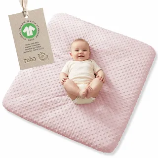 roba organic Spannbezug für Wickelauflagen Lil Planet - für Unterlagen 75 x 85 cm - Abnehmbarer Bezug aus Bio Baumwolle - GOTS zertifiziert - Rosa / Mauve