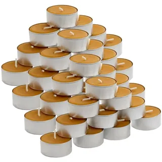 Bütic GmbH Bienenwachs Teelichter Ø 38mm in Aluhülle - Naturreine Bienenwachskerzen aus 100% reinem Bienenwachs mit dem typischen Bienenwachsduft, Größe:40er Set
